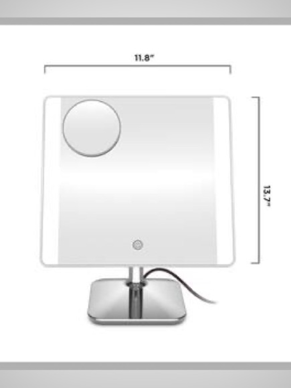 Conair 13.5 in. x 15.3 in. Tabletop Social Media Makeup Mirror with LED Lighting - Picture 4 of 9